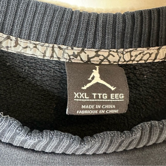 Vintage Nike Air Jordan  Flight Sweatshirt Adult XXL Black Red - Picture 5 of 12